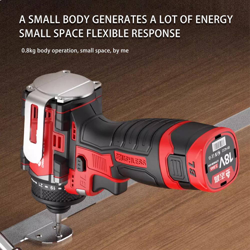 80N.m 18V Brushless Electric Drill Cordless Knockable Driller Driver Screwdriver Li-ion Battery Electric Power Tools