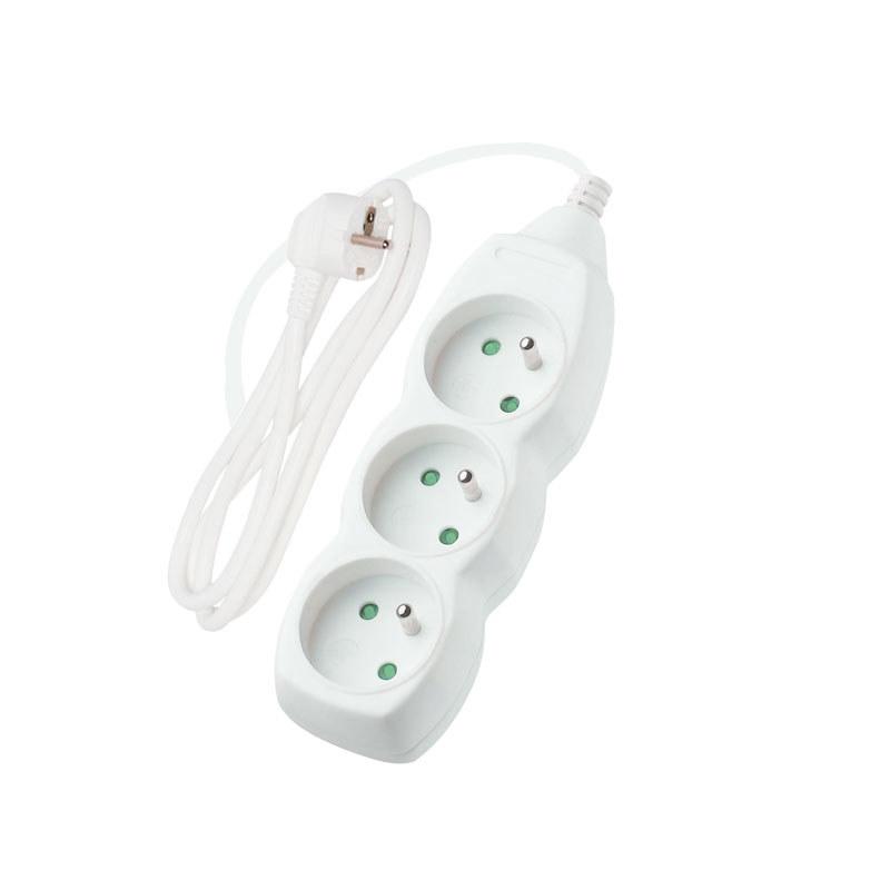 ONNLINE 3-socket extension cord, white, 3