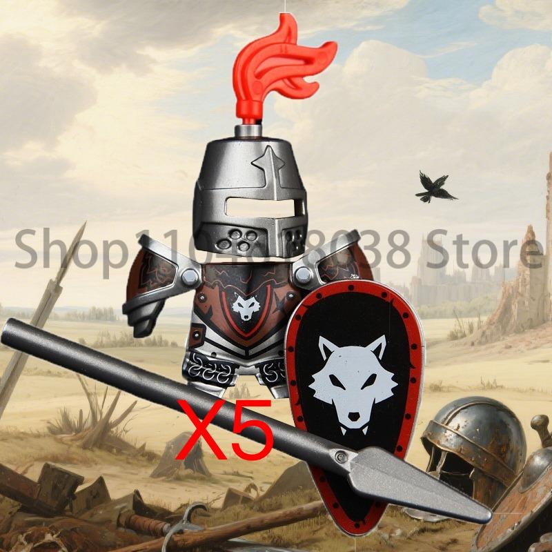 Средневековые Военные Фигурки Осьминог Морской Демон Рыцари Строительные Блоки Оружие Аксессуары Меч Храм Копье Щит MOC MINiBricks