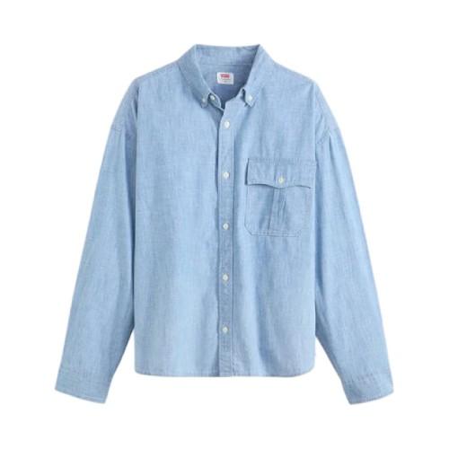 Levis Mens Chambray Cropped Shirt