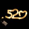 Colorful Love LED Light Luminous Cake Decoration Light Valentine's Day Decoration Lamp  Wedding