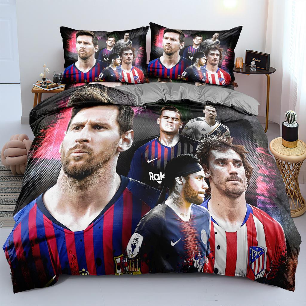 Комплект постельного белья «Звезда Чемпионата мира» из трех предметов, абразивная ткань 90-120 г, цифровая 3D-печать.