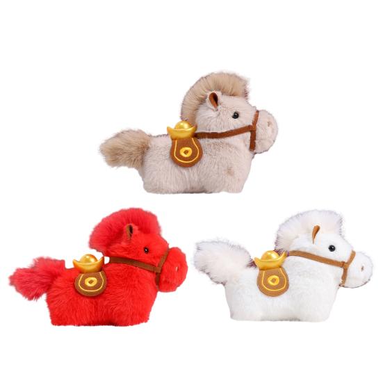 Милый плюшевый брелок-пони, талисман удачи в год Лошади по зодиакальному календарю, украшение для сумки, декор для автомобиля, мягкая игрушка-животное в подарок