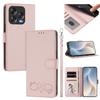 Happy Heart Pattern Magnetic Closure Vegan Leather Phone Case With Wrist Strap For ZTE Blade A56 4G