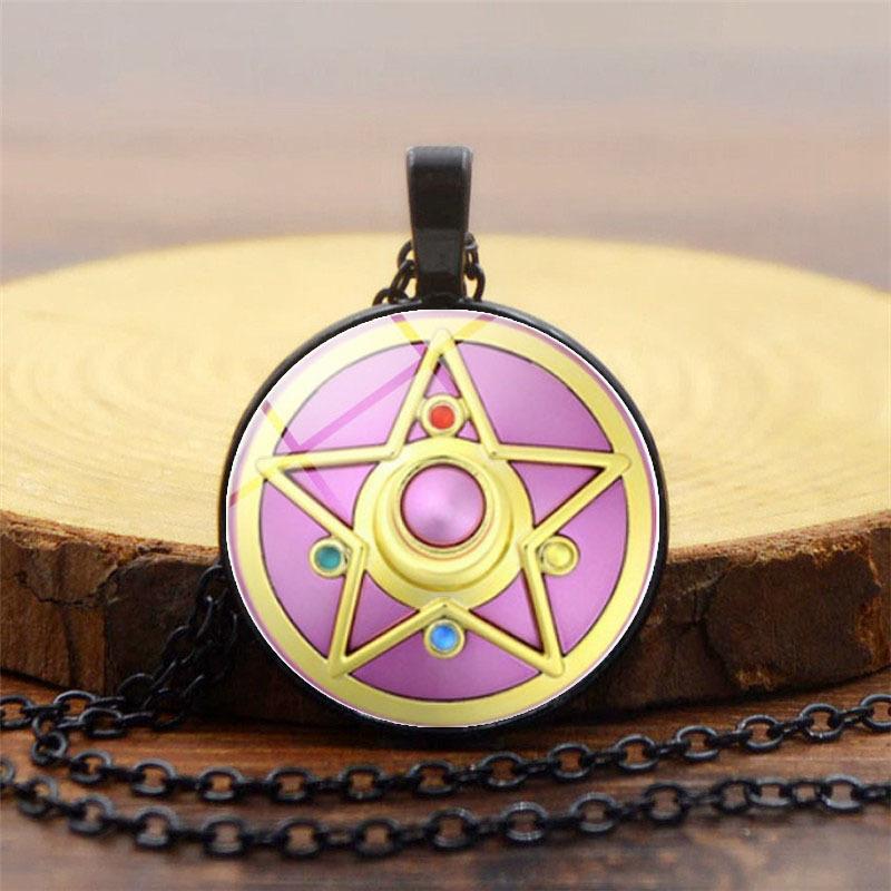 Цепочка кулон аниме розовый