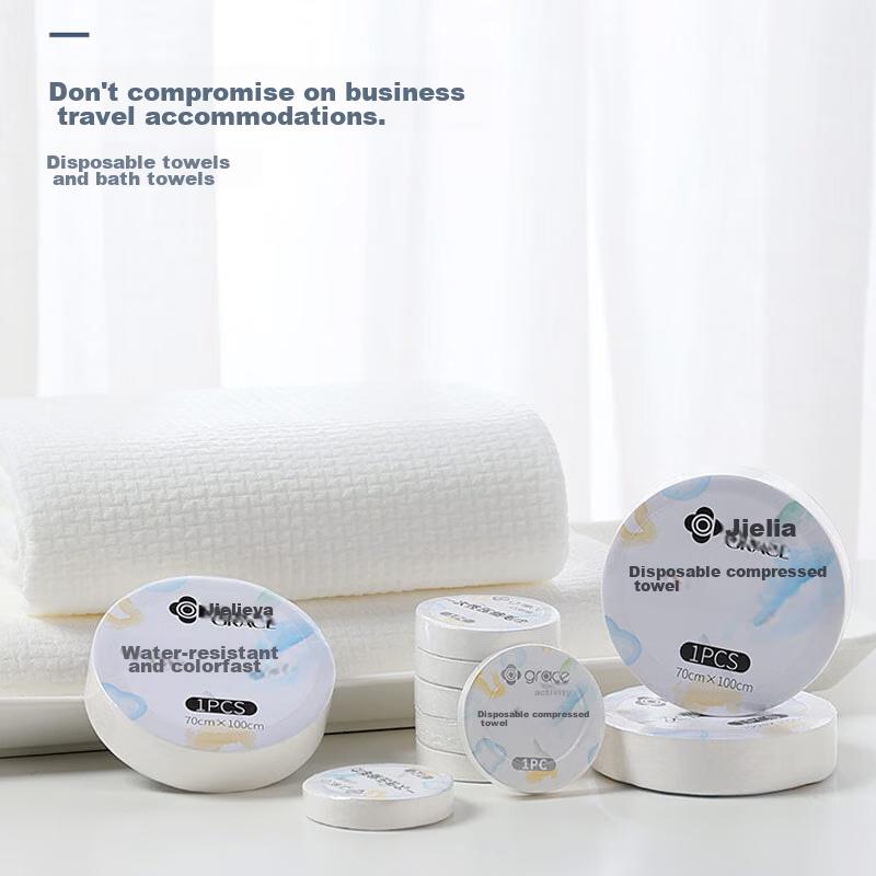 Grace Disposable Towels And Bath Towels, Travel Essentials, Compressed And Enlarged Soft Face Towels for Hotels, 2 Bath Towels + 6 Towels