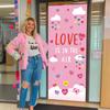 Valentine's Day Christian Door Cover Classroom Decoration Heart Love Christian Jesus Door Banner Religious Hanging Backdrop for Home New Year Xmas