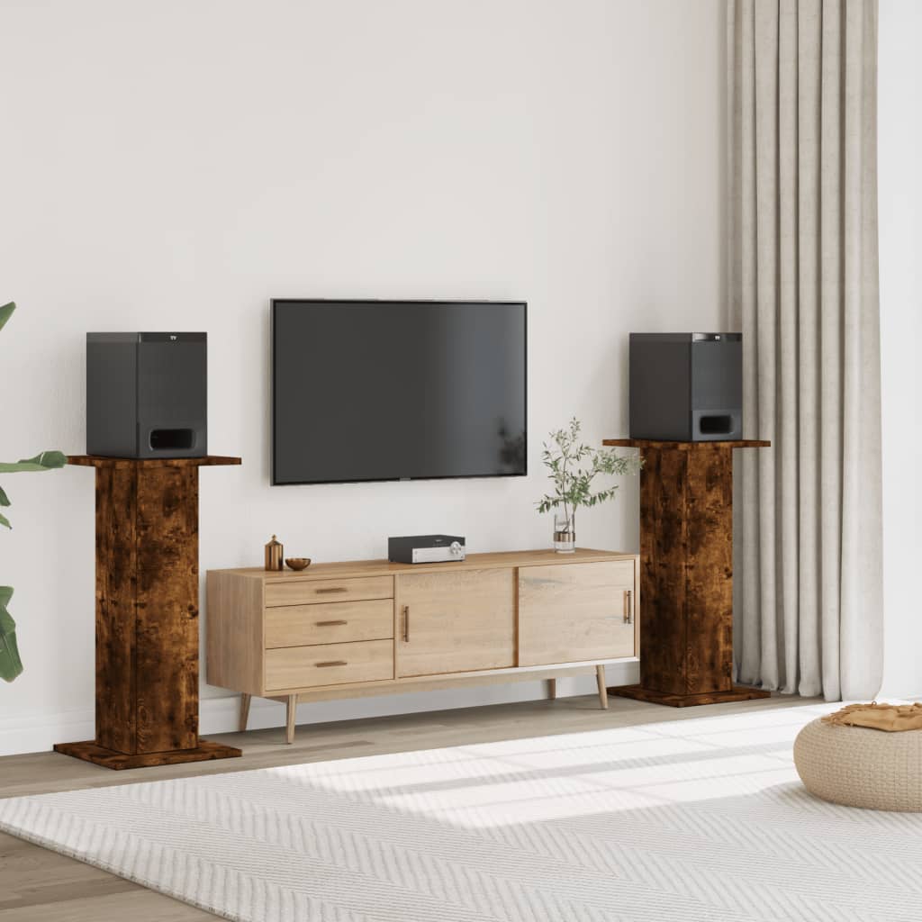 Speaker Stands (2 pcs) Smoked Oak 30 x 30 x 95 cm Engineered Wood