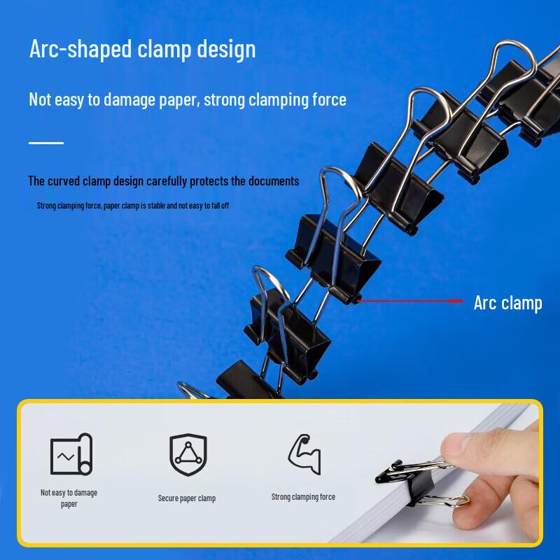 Deli Black Binder Clips