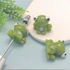 Green Cartoon Frog Resin Figurine Cute Focal Beads for Pens Keychain Mobile Phone Chain Strap DIY Making
