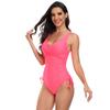 Women Bikini Solid Color One Piece Sexy High Waist Bathing Suit Beach Swimwear Female Summer Swimsuit