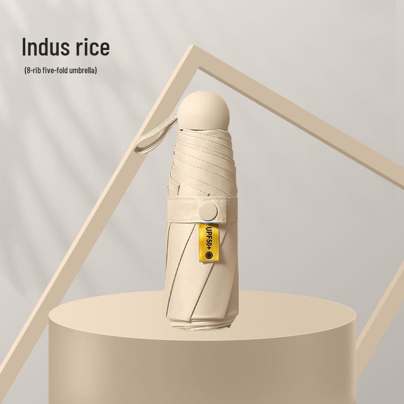 Компактный складной зонт с защитой от УФ-лучей и черной подкладкой