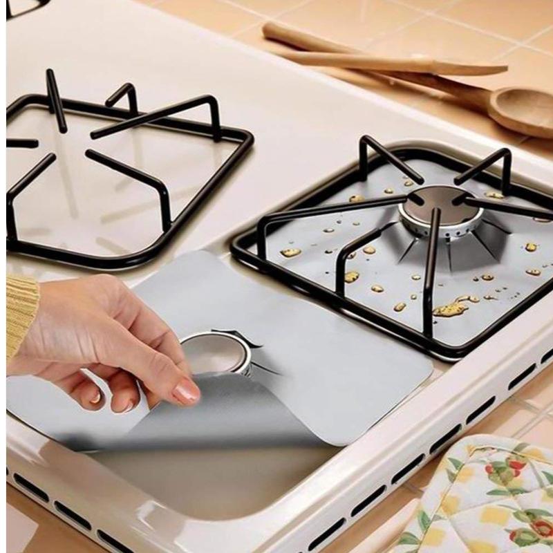 Набор из 4 защитных крышек для газовых плит — кухонные аксессуары, коврик, щиток для плиты