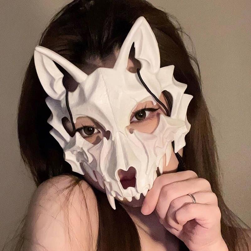 Маска на Хэллоуин Маска на пол-лица, Драконий Бог, Свирепый Тигр, Ночная Вилка, Человек-Тенгу, Волк, Маска для выступлений, Черепа, Маски
