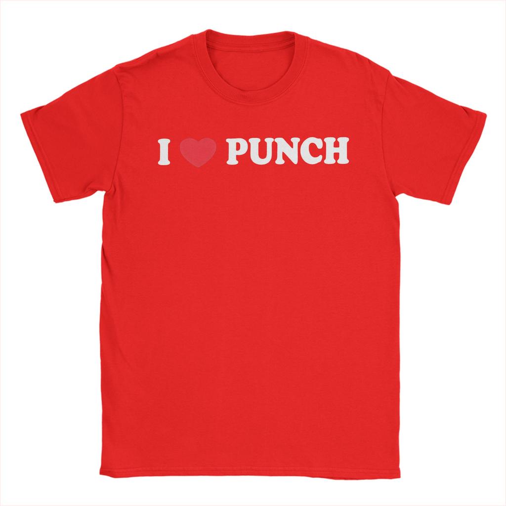 Unisex I Love Punch Monkey T Shirts  Pure Cotton Clothing Humorous Short Sleeve Crew Neck Tee Shirt New Arrival TShirt
