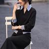 Design Shirt Collar Sweatshirt Suit for Women's Autumn New Casual Simple Skirt Two-piece Set