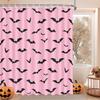 MEHOFOND Жуткая Хэллоуинская Занавеска для Душа Декор Хэллоуин Черные Летучие Мыши Розовые Занавески для Душа Водонепроницаемая Ткань Набор Занавесок для Душа Ванная Декор с Крючками