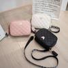 Butterfly Diamond Square Bag for Women Leather Shoulder Crossbody Bags Casual Messenger Bag