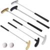 1 Set Mini Golf Putter Club with 2 Golf Balls TPR Grip Right Left Handed Stainless Steel Golf Club Kids Adults Table Game Golf Putter Training