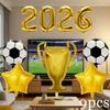 9 шт. 16 дюймов Золотой 2026 Футбольный Кубок Воздушный Шар из Фольги Набор Тема Футбола Декорации для Дня Рождения Спортивные Мероприятия Фото Реквизит
