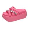 Summer New Candy-colored Platform Sandals Women's Trend Open Toe Cross Slippers Light Casual Beach Slides Ladies Gladiator Shoes