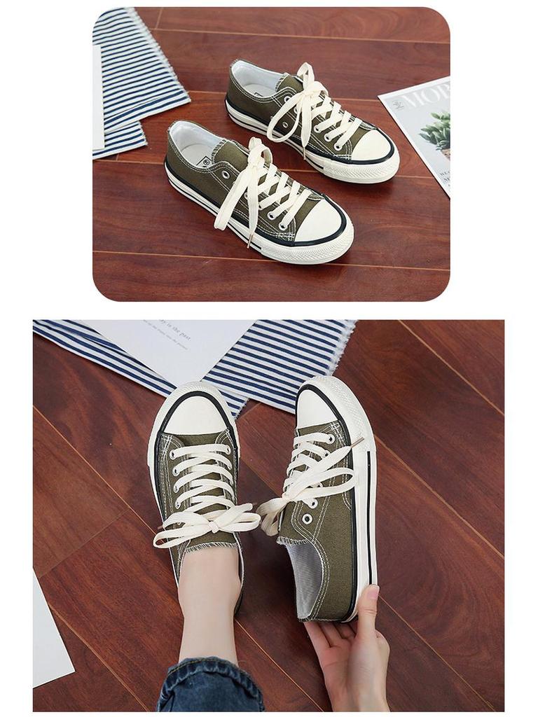 1970s Low-Top Canvas Shoes, Women's Harajuku Street Style Retro Sneakers, Douyin Trend, Summer A07