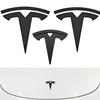 XTL2 3D ABS Car Front Head Hood Emblem Rear Trunk Badge Steering Wheel Cover Sticker For Tesla Model 3 Replacement Decals Accessories
