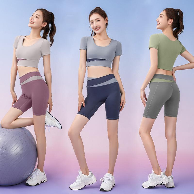 Sports Set Women 2 Piece Set Gym Crop Top Seamless Shorts Yoga Sets Sport Bras Suit Summer Workout Outfit Fitness Gym Clothes