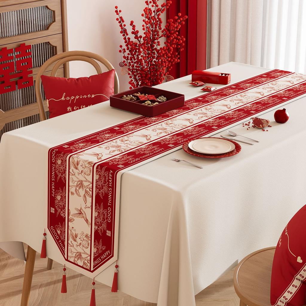 Свадебный флажок для стола Высококачественная скатерть для журнального столика Красный ТВ-шкаф Легкая роскошь Высококачественный Специальный Праздничные персонажи