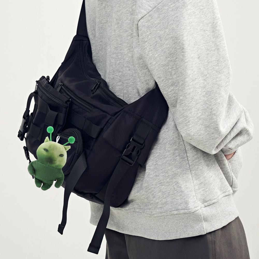 10cm Ugly Cute Plushie Keychain Poseable Bag Charm Red Scarf Alien Kitten Toy  Anime Fans Gifts