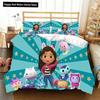 Комплект постельного белья Gabbys D-Dollhouse, пододеяльник, одеяло, односпальная кровать, двуспальная кровать, для мальчиков, девочек, мальчиков, подарок, комплект постельного белья размера «king size»