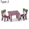 Dollhouse Accessories Garden Furniture Ornament Mini Miniature Micro Landscape Table and Chairs