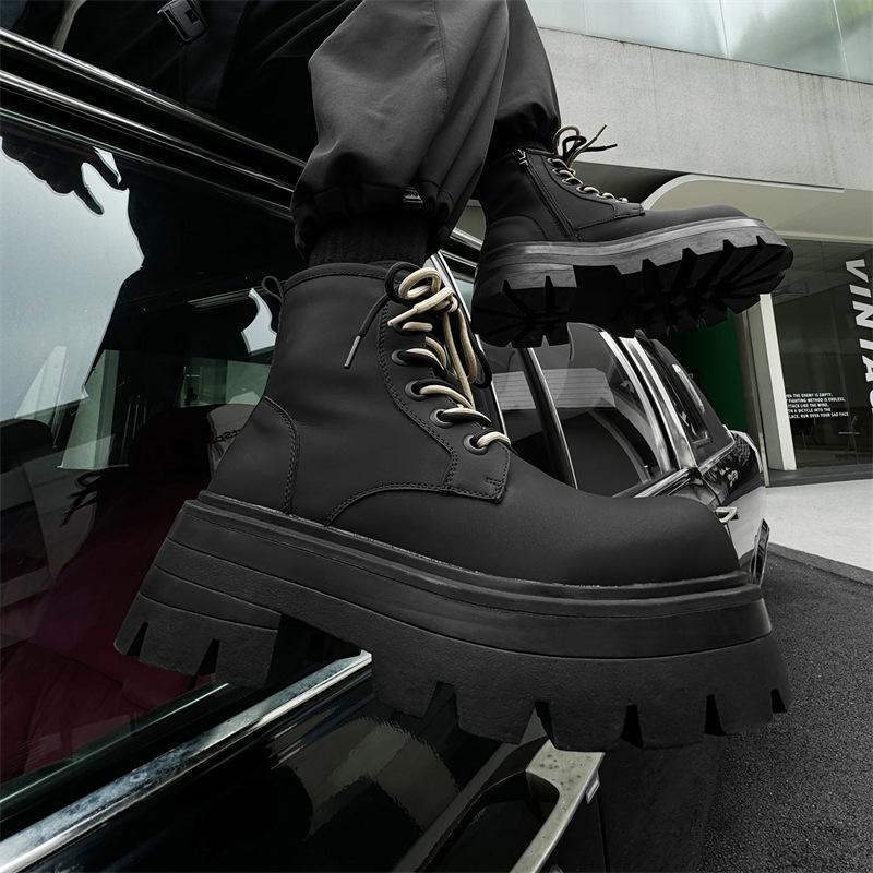 2024 осень и зима платформа ботинки Мартин бархатные высокие дерби туфли на платформе британские локомотивные короткие ботинки 7430-J