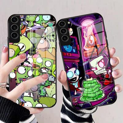 Чехол для телефона Invader Zim для Samsung S25 Edge Ultra S23 S22 S21 S20 Ultra Plus S24 Fe A54 A53 A25 Стеклянная крышка