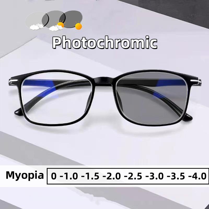 Мужские Бизнес-Очки Фотохромные Миопические Модные Высококачественные Ультралегкие Унисекс Очки Блокировка Синего Света Защита Глаз