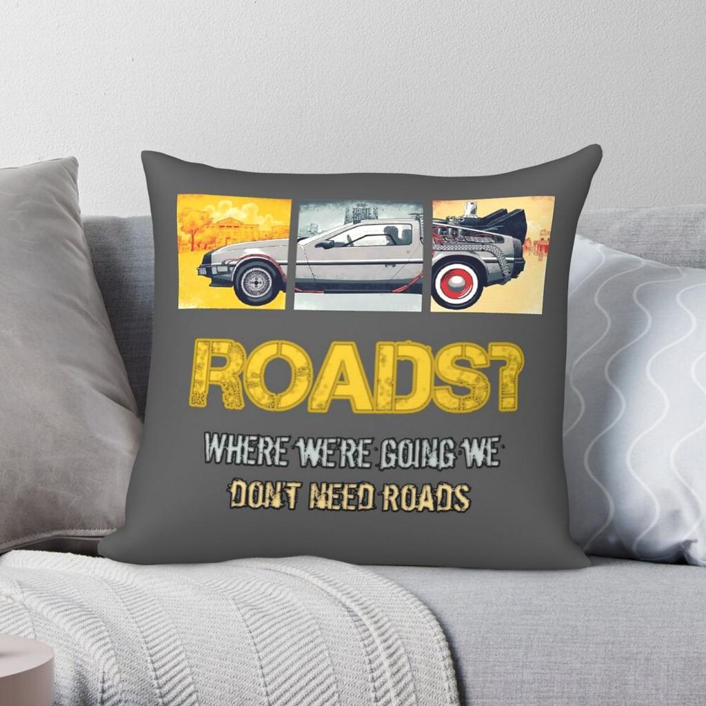 Back To The Future Square Pillowcase Polyester Linen Velvet Creative Zip Decorative Throw Pillow Case Home Cushion Cover