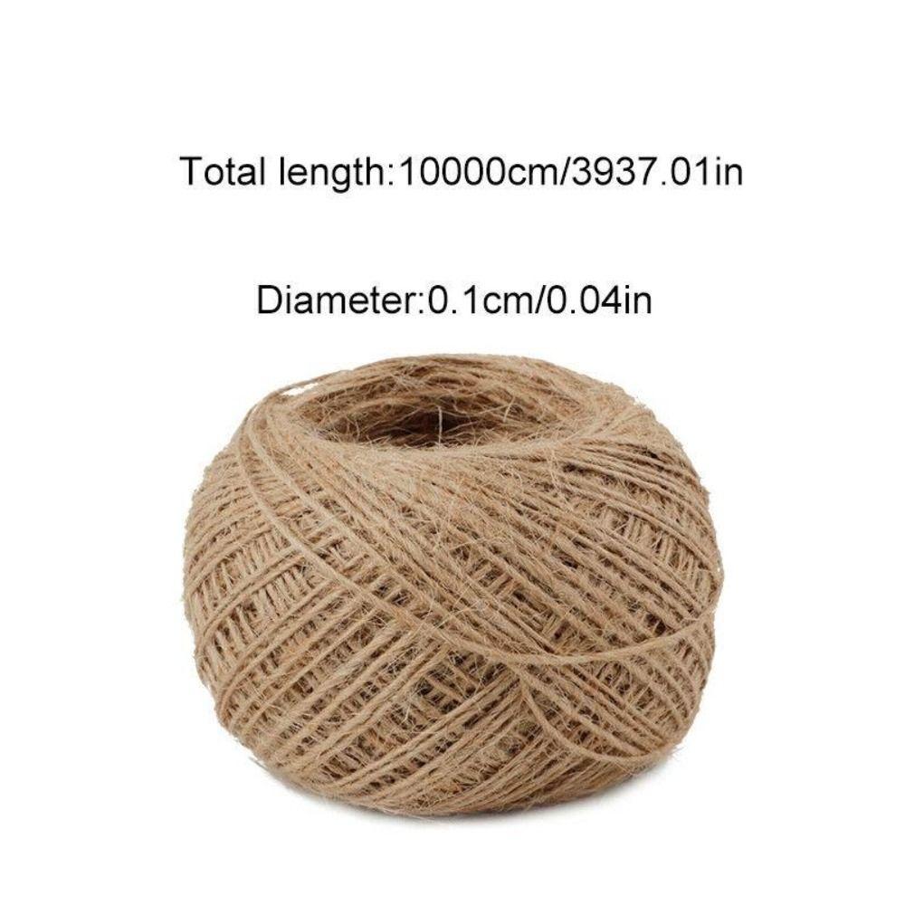 Hand-woven Jute Twine 100M/Roll Binding Rope  For Handmade Craft Baking Decoration Packing Gift Box