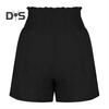 Женские летние струящиеся шорты с эластичной резинкой и высокой талией, с оборками на шнурке, мини-юбка, шорты, повседневные плиссированные эластичные спортивные шорты