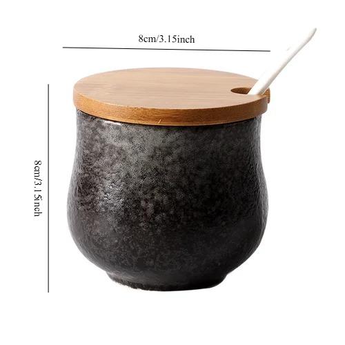 Japanese Style Oil Pot Spice Jar Kitchen Storage Container Ceramic Chili Box Salt Sugar Jar Kitchen Utensils Home Decoration New