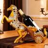 Vintage Horse Wine Bottle Holder Resin Horse Statue Sculpture Beer Bottle Display Stand Organizer Rack Home Kitchen Bar Dining Table Decoration