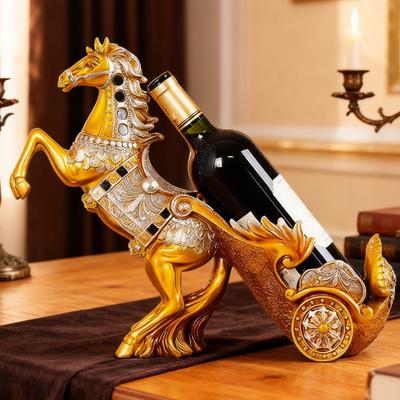 Винтажная подставка для винных бутылок в виде лошади, смола, статуэтка лошади, скульптура, подставка-органайзер для пивных бутылок, украшение для дома, кухни, бара, столовой