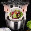 Центрифуга для салата из нержавеющей стали с корзиной для слива воды, противоскользящим основанием и кнопкой остановки, большая, 5,3