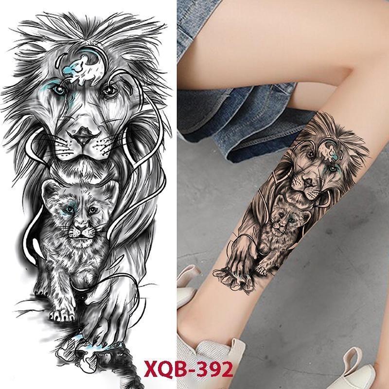 Fake Skull Tattoo Male Lion Wolf Tiger Snake Waterproof Tattoo Sticker Arm Art Fake Tattoo Male