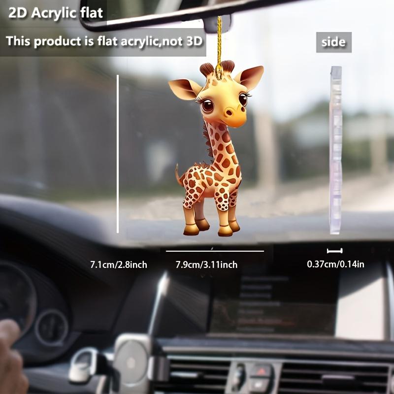 2D Acrylic Cute Giraffe Car Interior, Holiday Decorations, Christmas Tree Decorations, Couple Gifts, Home Decor, Keychain