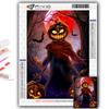 Popular 5D Diy Cross Stitch Halloween Scary Pumpkin Head Man Painting Full Drill Cross-Stitch Crafts Kit Wall Sticker Home Decor