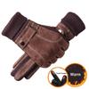 Windproof Thicken Motorcycle Glove Warm Suede Men Gloves PU Leather Winter Gloves Korean Mittens