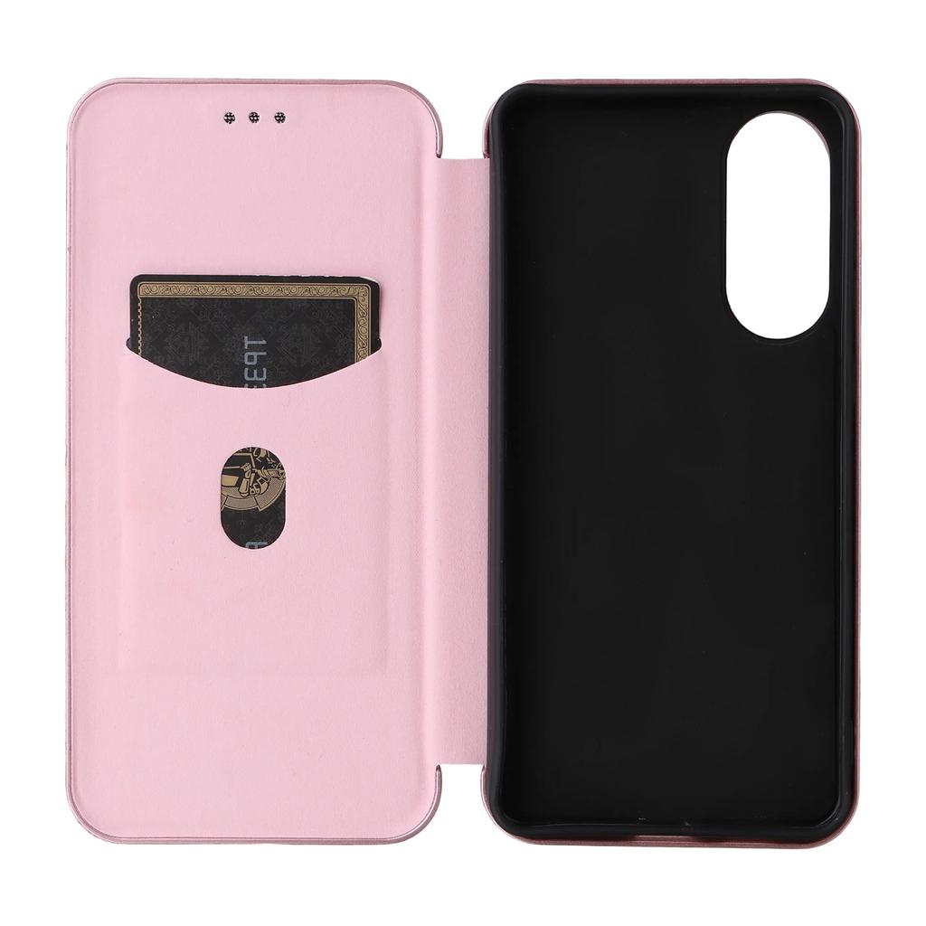 For Samsung Galaxy S25 Edge Case Carbon Fiber Texture Drop-Proof PU Leather Phone Cover