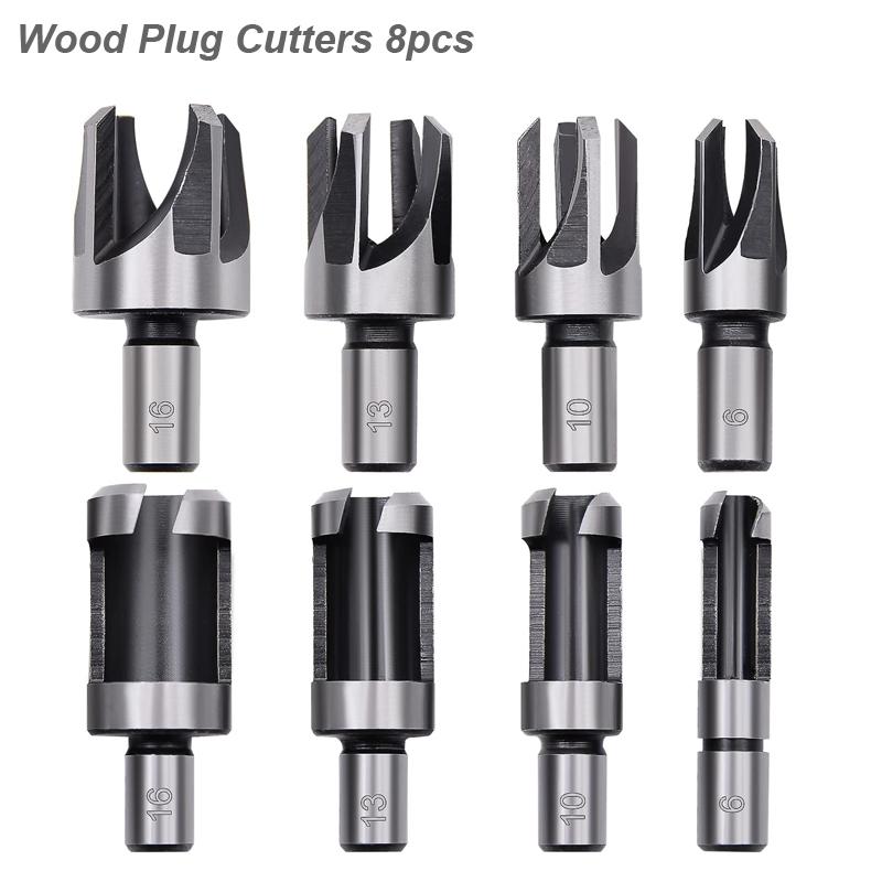Wood Plug Cutter Drill Bit Set Straight Tapered Cutting Tool Cork Knife HSS Claw Type Woodworking 6mm 10mm 13mm 16mm
