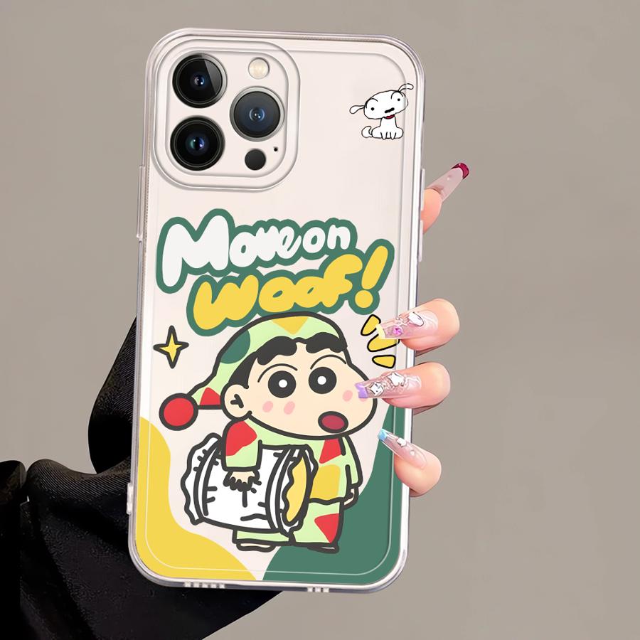 Cartoon Crayon Shin Chan Case for iPhone 17 Pro Max 11 7 8 12 Mini XR 16 15 XS Max Air 14 Plus 13 Pro Soft Phone Cover