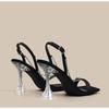 Sandals for Woman Rhinestones Summer Sexy Open Toe Footwear Thin Heels Women's Shoes Diamond Party Weddings Stiletto Sandal